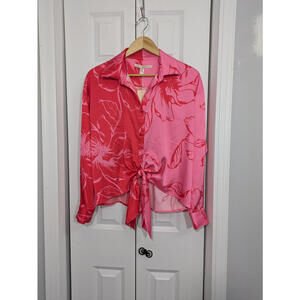 Hutch NWT Women's Size Small Blouse Pink Long Sleeve Shirt